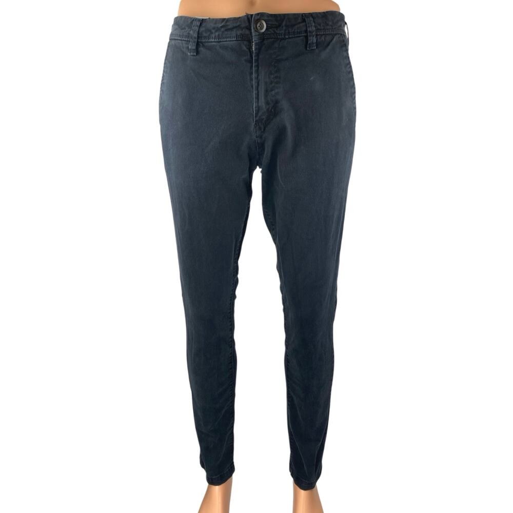 Aeropostale Men's Black High Rise Skinny Chino Khaki Trousers Pants Size 30/34
